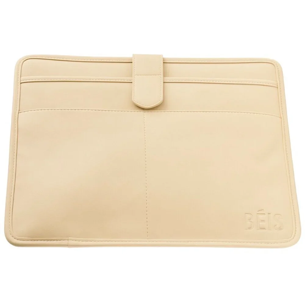 BEIS Faux Leather Beige Laptop Sleeve Case Beige 13”